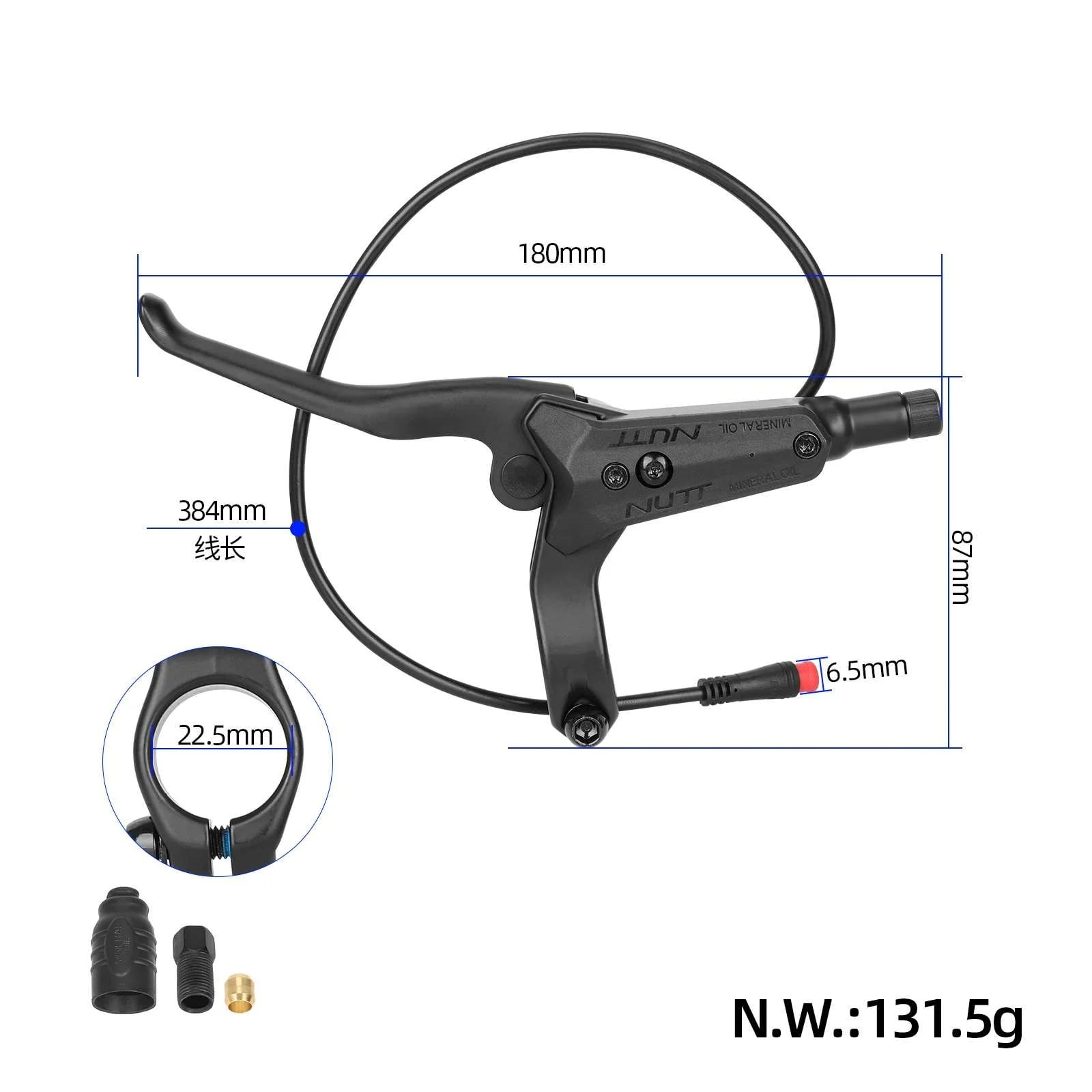 Kit Frane Hidraulice NUTT Y5 cu Senzori Motor si Etrieri Stanga - Trotinete si Biciclete Electrice