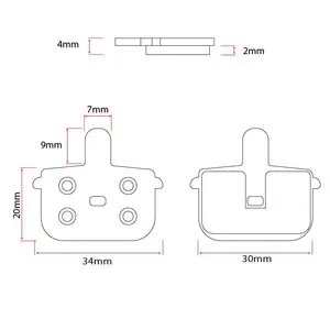 Placute de frana pentru trotineta electrica RT001-R (2 perechi)