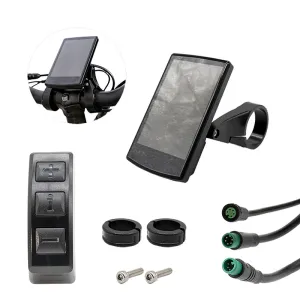 Afișaj / Display LCD Central cu Bloc de Comenzi pentru Bicicletă Electrică Viketory – Mufă Etanșă (Waterproof)
