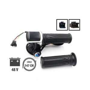 Maneta acceleratie cu display LED si cheie pentru bicicleta si trotineta electrica 48V