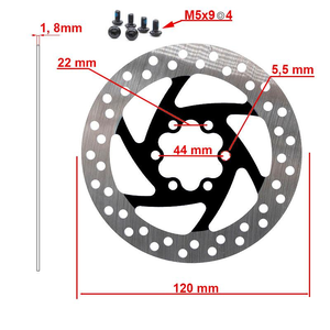 Disc frana trotineta electrica 120mm 6H - Negru